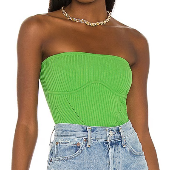 Camila Coelho Tops - Camila Coelho Hazel Tube Top in Lime Green